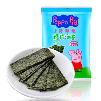 小猪佩奇Peppa Pig宝宝零食儿童即食紫菜原味厚片海苔片6g