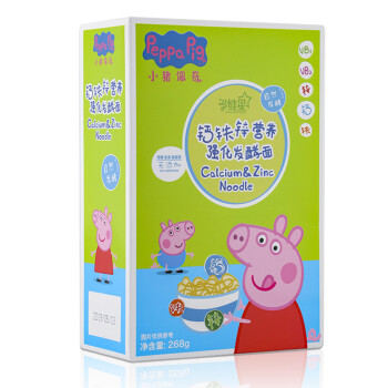 小猪佩奇Peppa Pig 婴幼儿辅食钙铁锌强化宝宝儿童营养面条268g